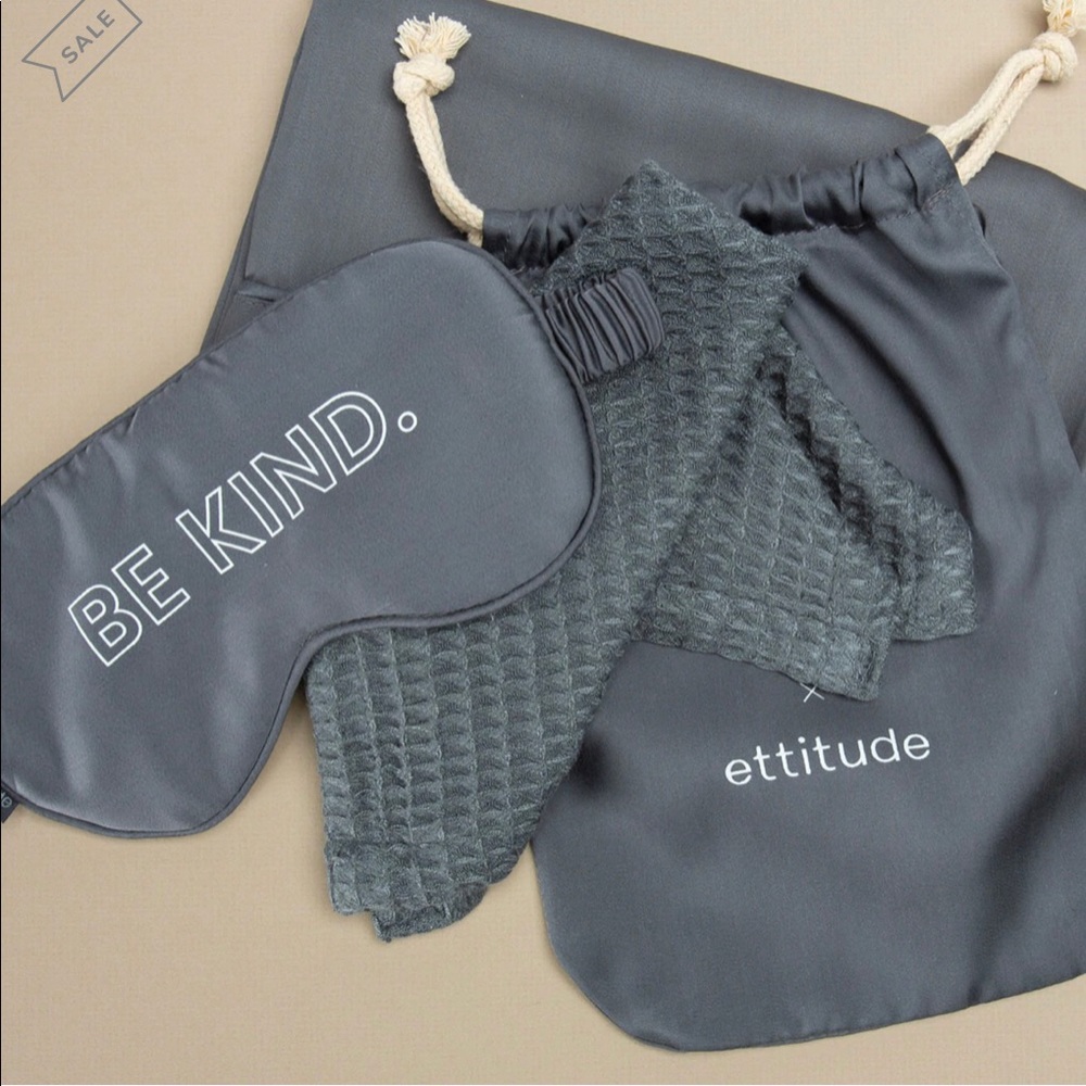 Ettitude Wellness Relaxation Set- includes eye mask, pillowcase, towel a bag